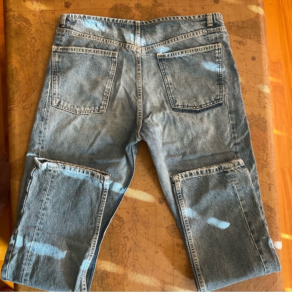 Zara women's low waist Classic Blue Jeans - Picture 4 of 9